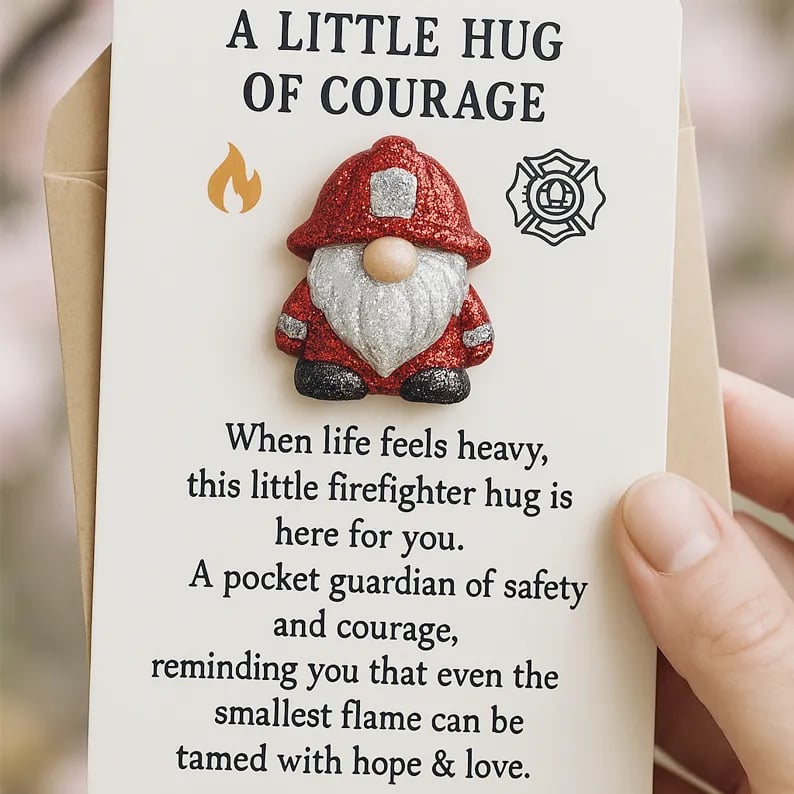 ๐ฅ๐จโ๐ A Little Hug of Courage โ Firefighter Pocket Guardian